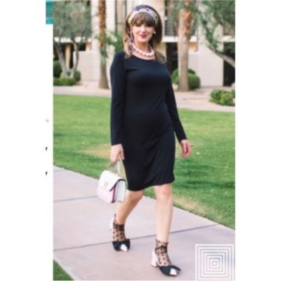 - NWT LuLaRoe Solid Black Debbie Straight Pencil Long Sleeve Dress Size Sm… - Picture 6 of 8